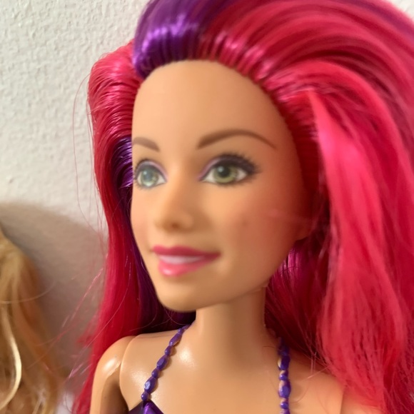 BARBIE PINK BALLERINA W/ TUTU & BARBIE PURPLE MERMAID DOLLS - Picture 6 of 9